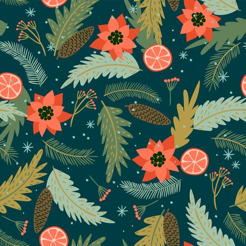 Christmas and Happy New Year seamless pattern. vector