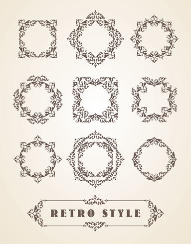Set of Retro Vintage Badges, Frames, Labels and Borders. vector