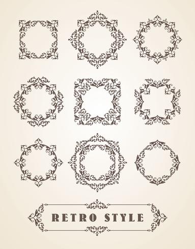 Conjunto de Retro Vintage Insignias, Marcos, Etiquetas y Bordes. vector