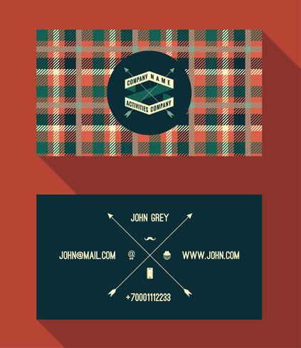 Business card template, vintage retro background with geometric  vector