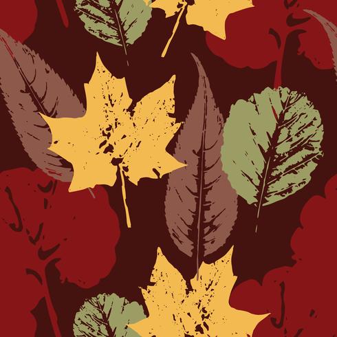 Abstract autumn seamless pattern with leaves. vector