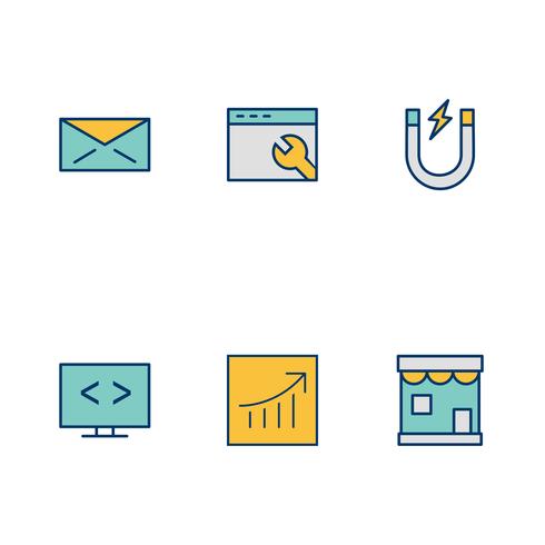 Set of Vector SEO Search Engine Optimization Icons