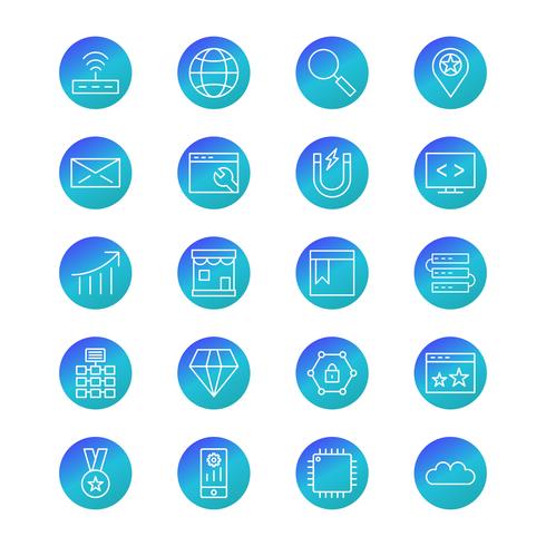 Set of Vector SEO Search Engine Optimization Icons