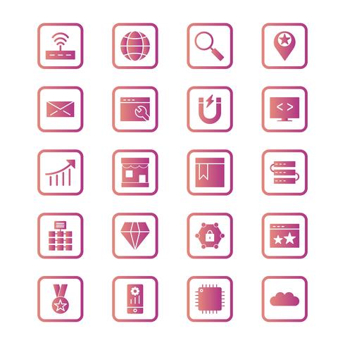 Set of Vector SEO Search Engine Optimization Icons