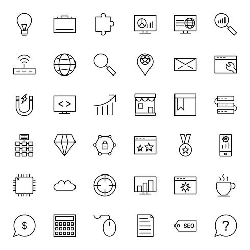 Set of Vector SEO Search Engine Optimization Icons