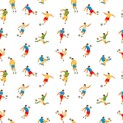 Soccer players. Vector seamless pattern.