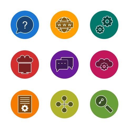 Set of Vector SEO Search Engine Optimization Icons