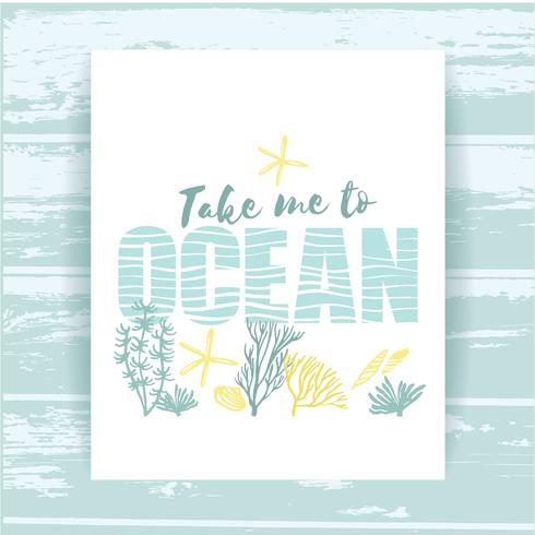 Abstract summer composition with hand drawn vintage texture. vector