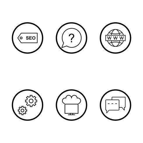 Set of Vector SEO Search Engine Optimization Icons