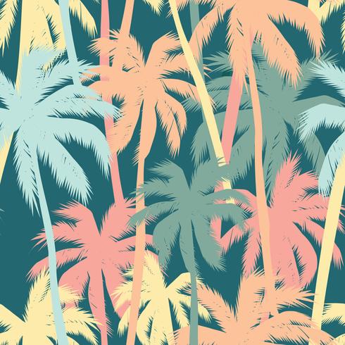 Tropical summer print with palm. vector