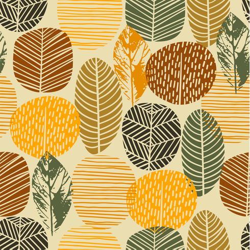 Abstract autumn seamless pattern with trees. Vector background for various surface.