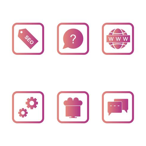 Set of Vector SEO Search Engine Optimization Icons