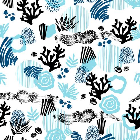 Vector sea seamless pattern.