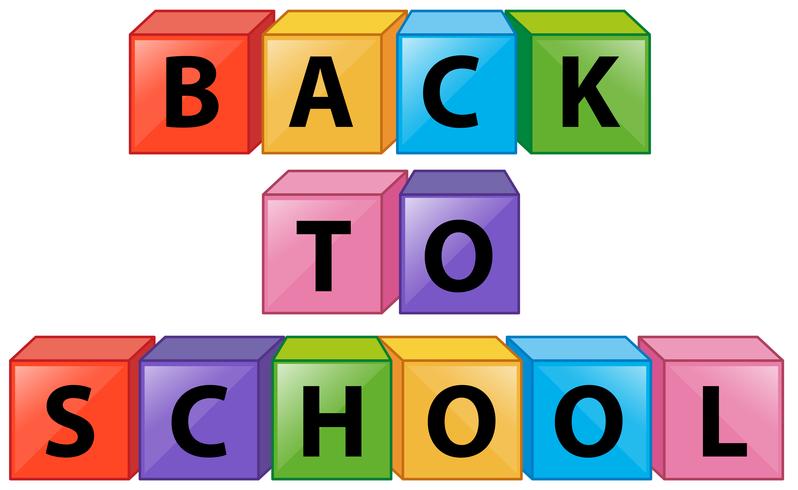Back to school on square boxes vector