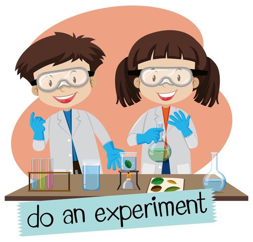 Científico haciendo experimento en laboratorio vector