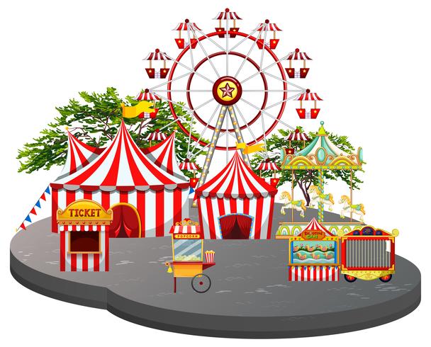 Fun fair scene white background vector