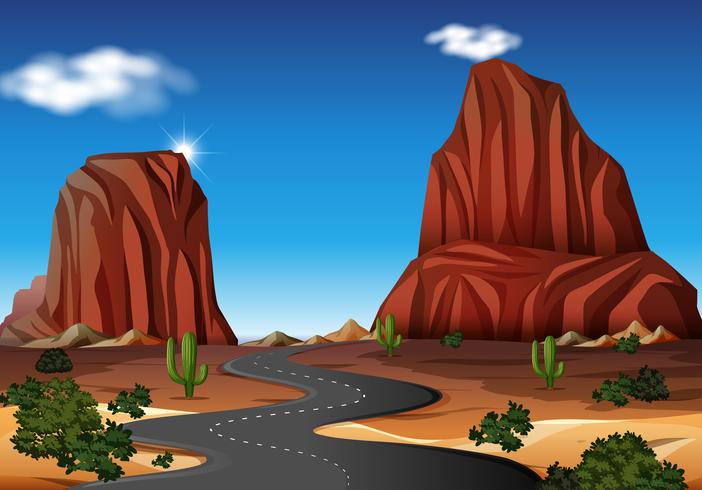 A road in desert vector