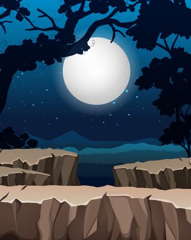 Fondo de silueta de bosque nocturno vector