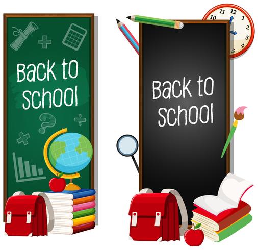 Set of back to school concept vector
