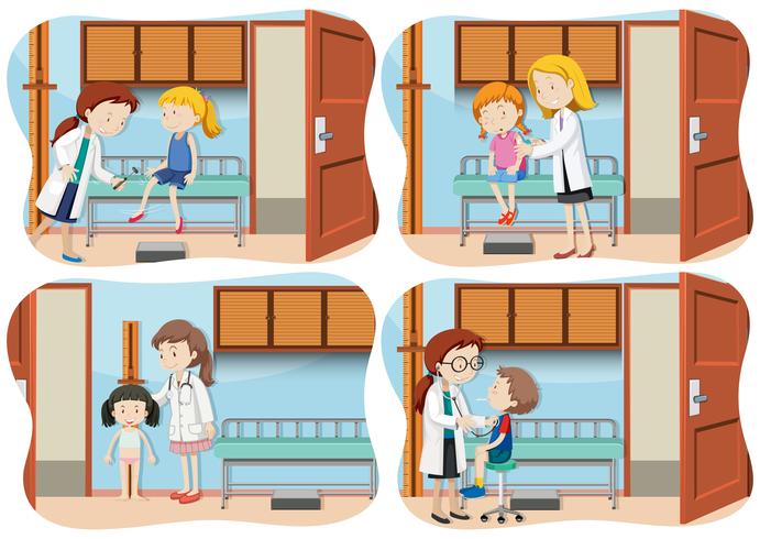A Set of Kid at Hospital vector