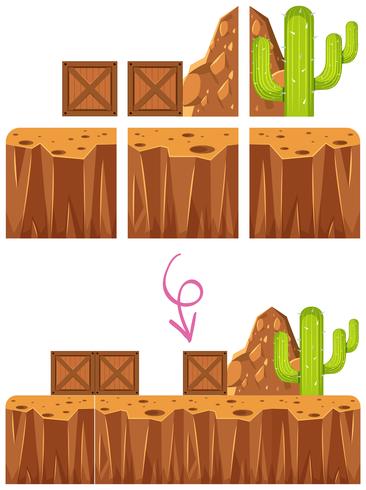 Game Elelment Desert Scene Template vector