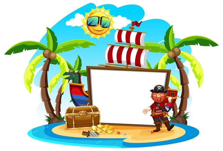 Pirate Captain and White Banner vector