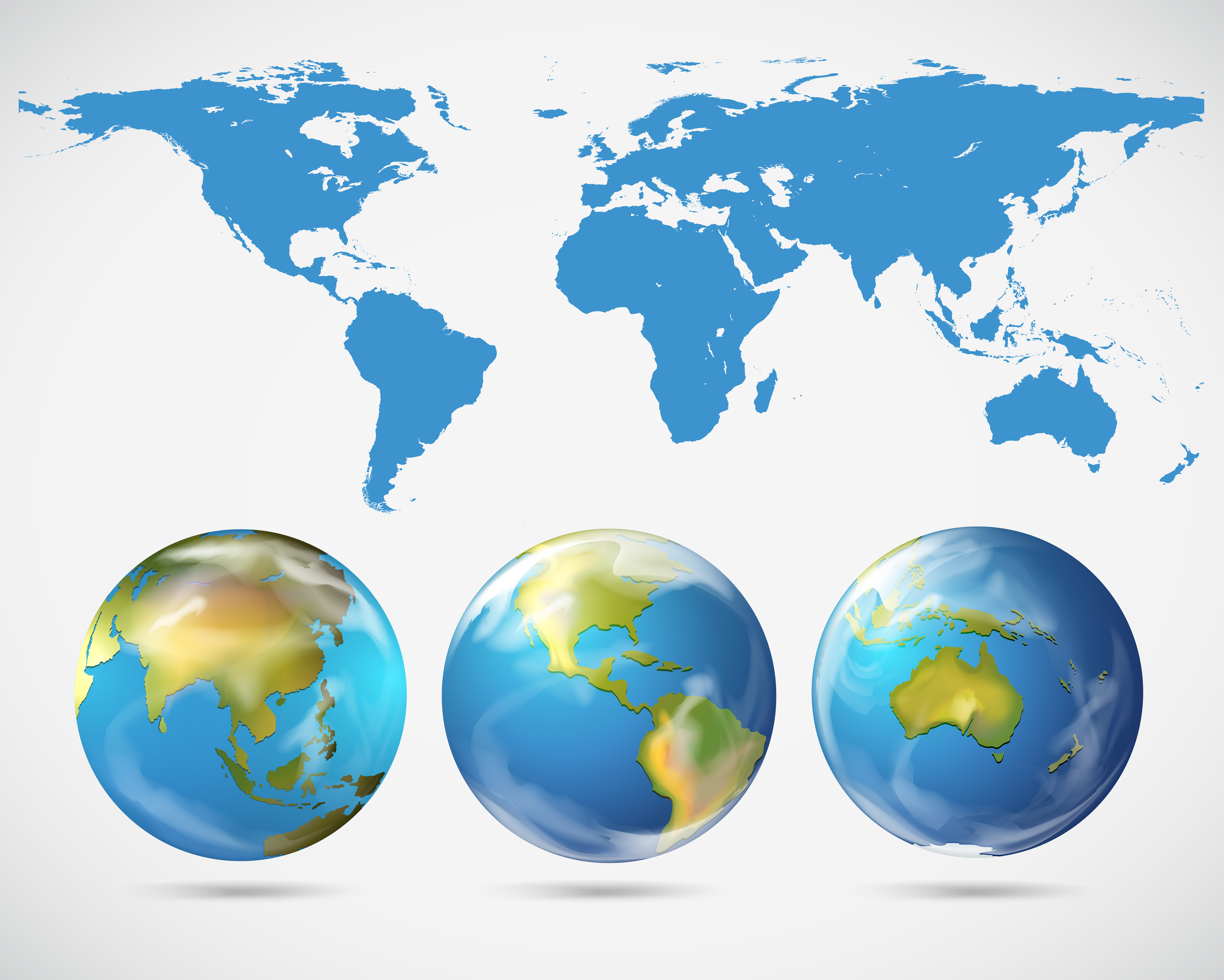 World map and different parts of the world 292359 Vector Art at Vecteezy