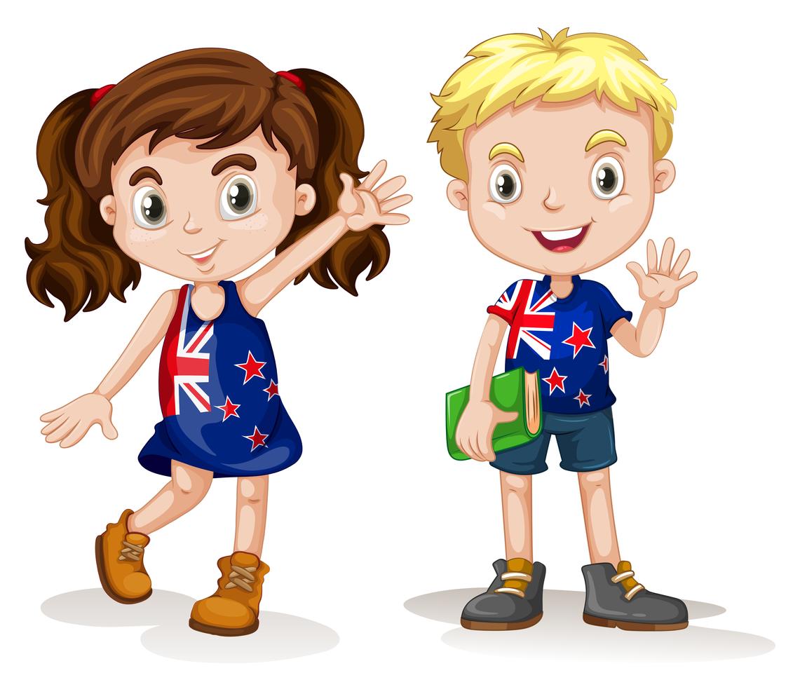 British boy and girl greeting 292373 Vector Art at Vecteezy