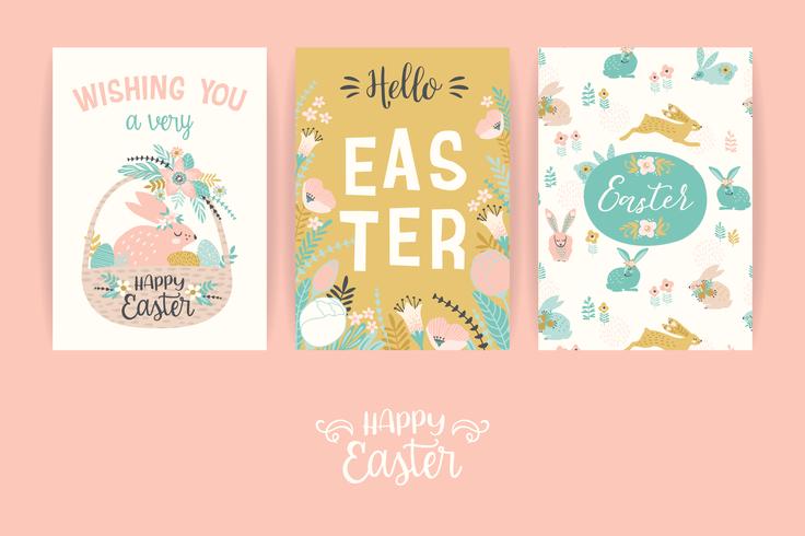 Happy Easter. Vector templates