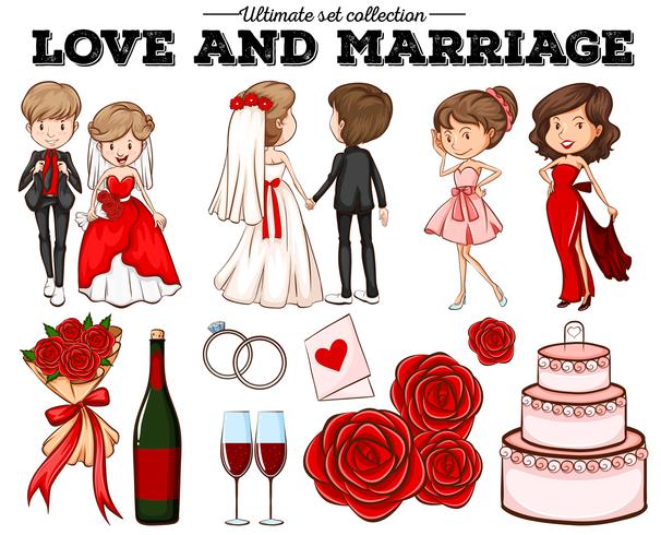 People in love and marriage vector