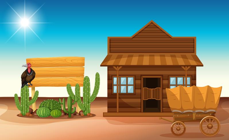 Sign and building in western styles vector