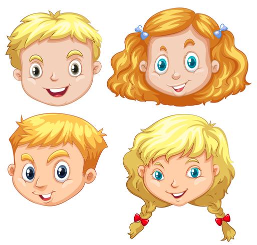 Girls and boys with blond hair vector