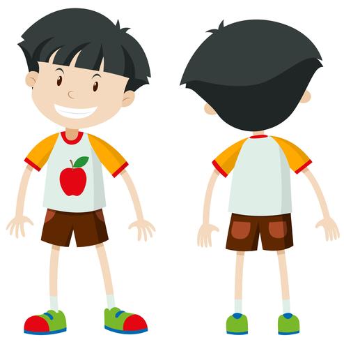 Front and back of a boy vector