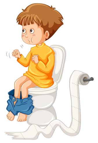 Little boy on the toilet vector