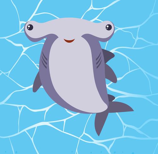 Hammer Shark on Water Background vector