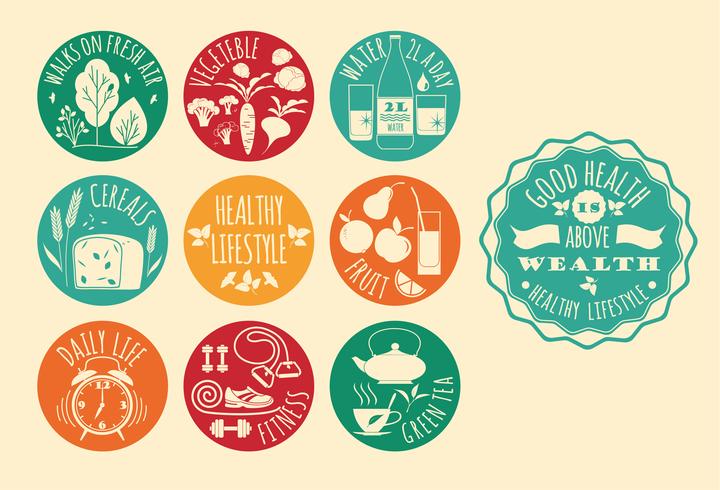 Healthy lifestyle Icons set vector