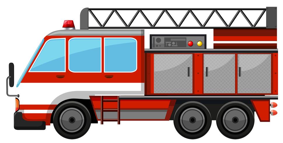 Fire truck with ladder vector