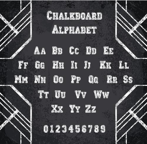 Vector illustration of chalked alphabet