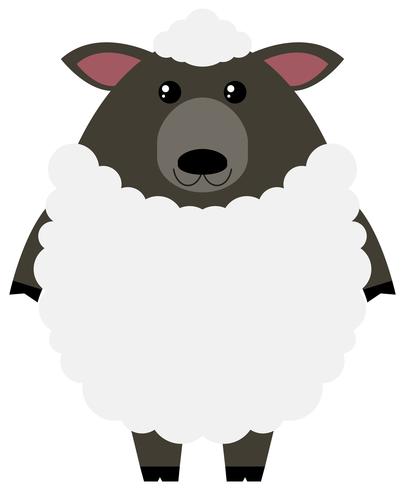 White sheep on white background vector