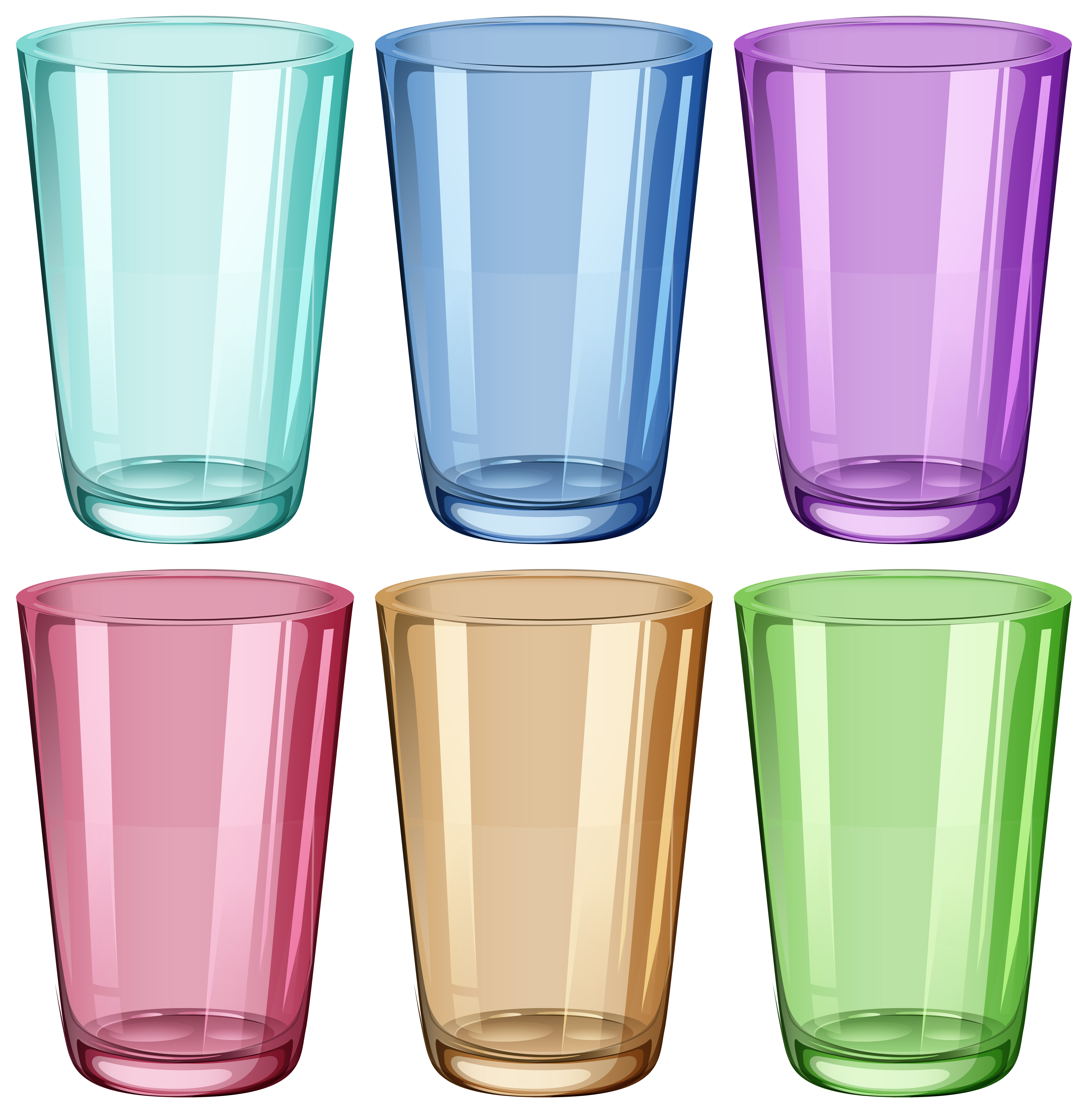 Clear Drinking Glasses 292675 Vector Art At Vecteezy 