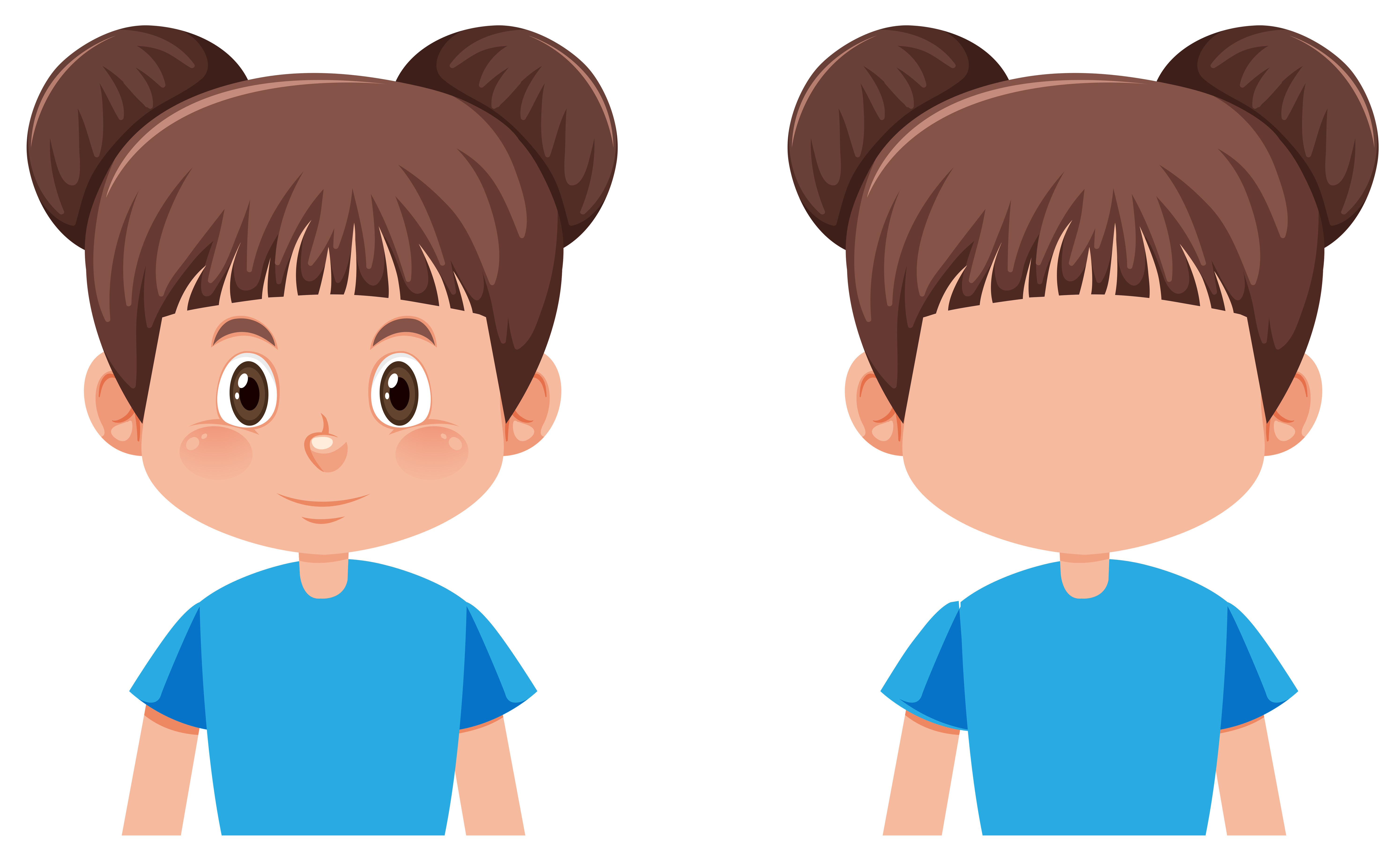 A brunette bun hair girl 292701 Vector Art at Vecteezy