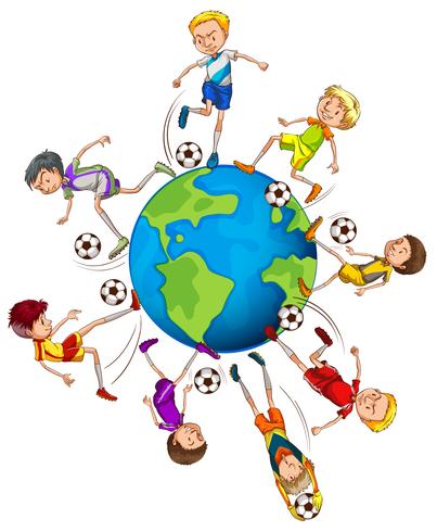 Boys playing soccer around the world - Download Free Vector Art, Stock Graphics & Images