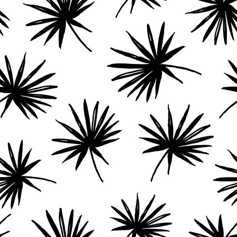 Seamless exotic pattern with tropical palm leaves. vector
