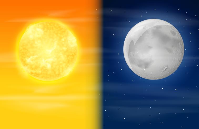 Day and Night on Sky vector