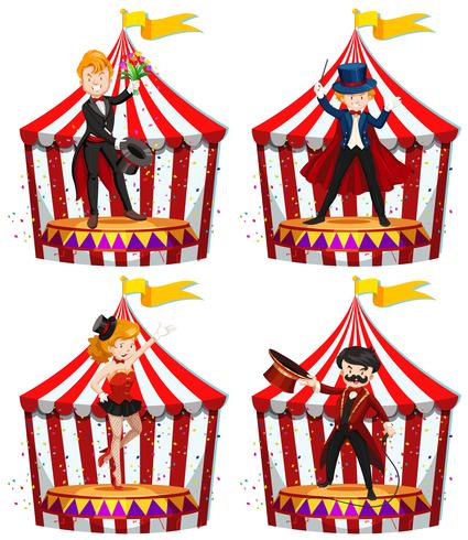 Conjunto de animadores de circo. vector