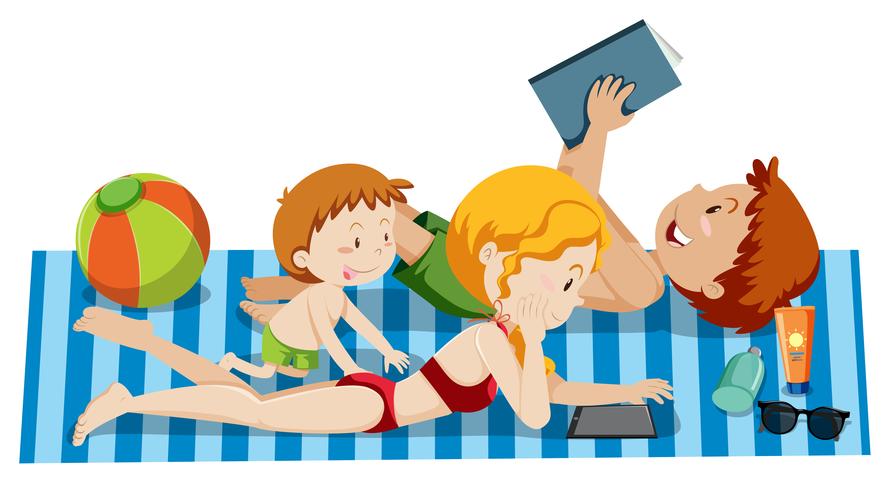 Una familia en vacaciones de verano vector