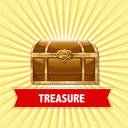 Treasure chest on yellow background vector