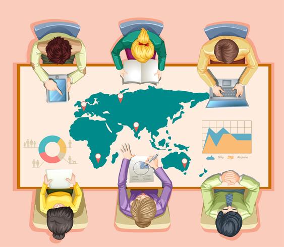 Business people working on the table vector