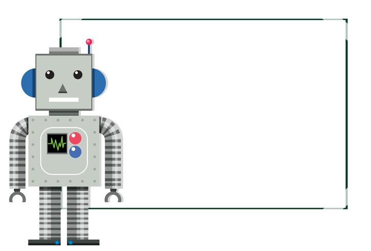 Un Robot Moderno Banner Blanco vector