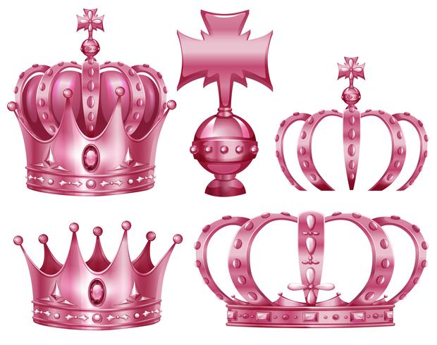 Diferentes Disenos De Coronas En Color Rosa Descargar Vectores Gratis Illustrator Graficos Plantillas Diseno